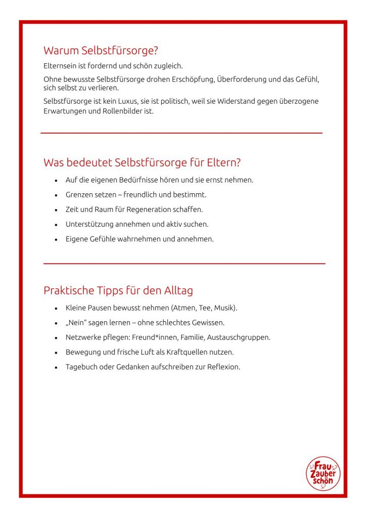 Gute Selbstfürsorge für Eltern – praktisch und politisch-2