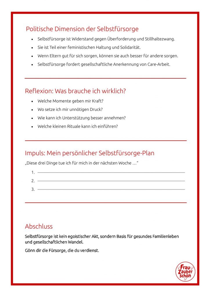 Gute Selbstfürsorge für Eltern – praktisch und politisch-3